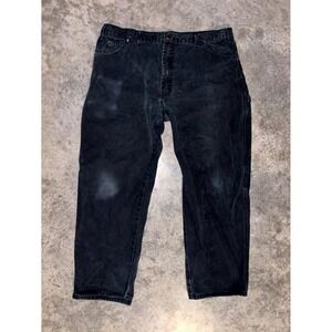 Dickies Carpenter Jeans Mens 42x30 Black Denim Cotton Workwear Straight Leg